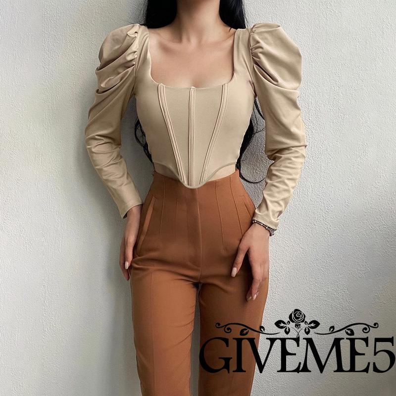 Áo thun lửng tay dài màu sắc trẻ trung cho nữ