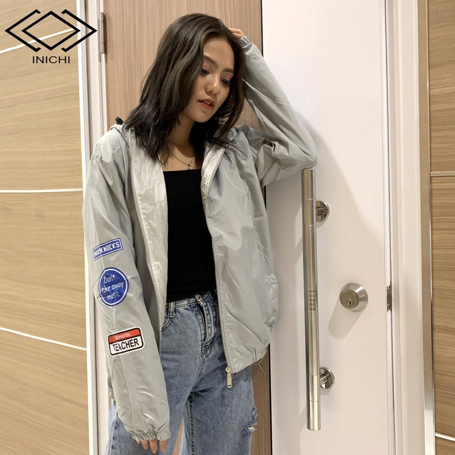 Áo khoác dù INICHI A740 nam nữ trơn có nón - áo 2 lơp đi mưa cản gió tốt in chữ Geno | BigBuy360 - bigbuy360.vn