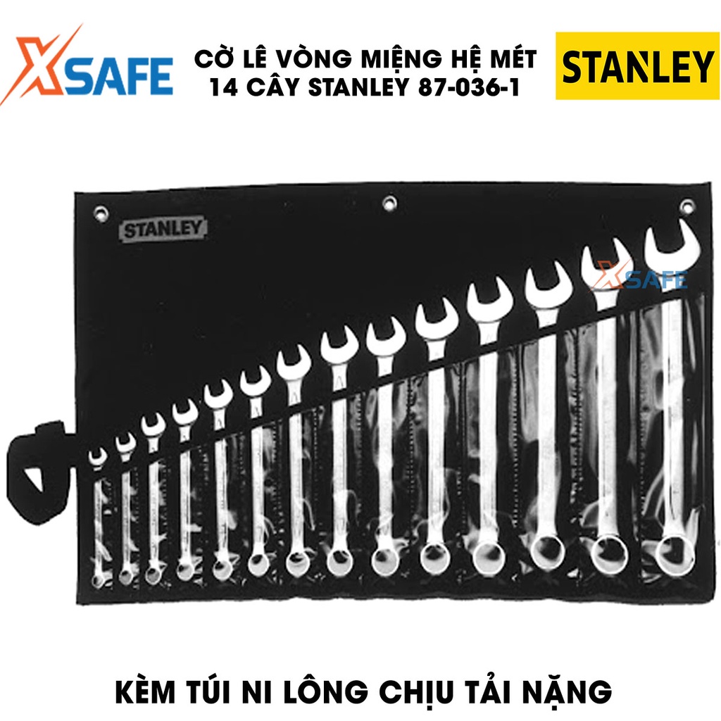 Bộ 14 cờ lê STANLEY 87-036-1 8-24MM thép Chrome Vanadium, nhiều size phổ biến, dùng sửa chữa, lắp ráp, bảo trì