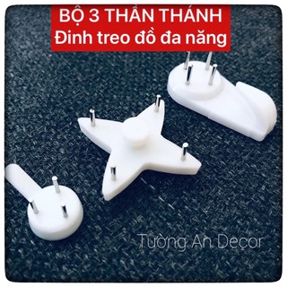 [Combo 3 loại] Đinh 3 chân, đinh 4 chân treo tường đa năng, treo tranh, treo đồ tiện ích