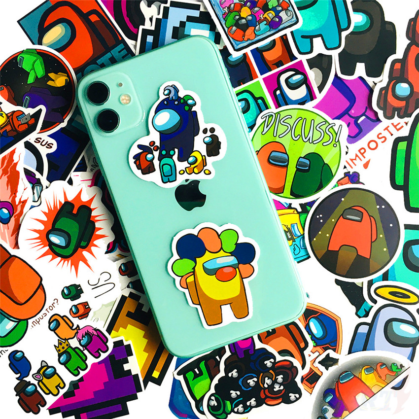 Set 50 hình dán họa tiết trò chơi Among Us - Series 05 chống nước hợp thời trang DIY