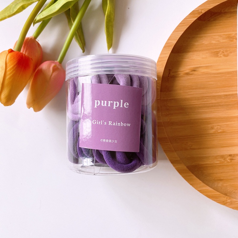 Dây buộc tóc hộp 50 dây màu pastel cho bé D886