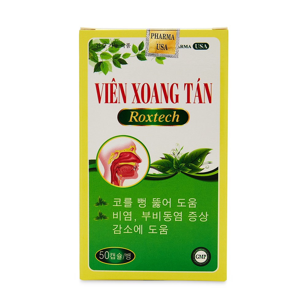 Viên Xoang Tán Roxtech thảo dược giúp giảm viêm xoang, viêm mũi dị ứng - 50 viên