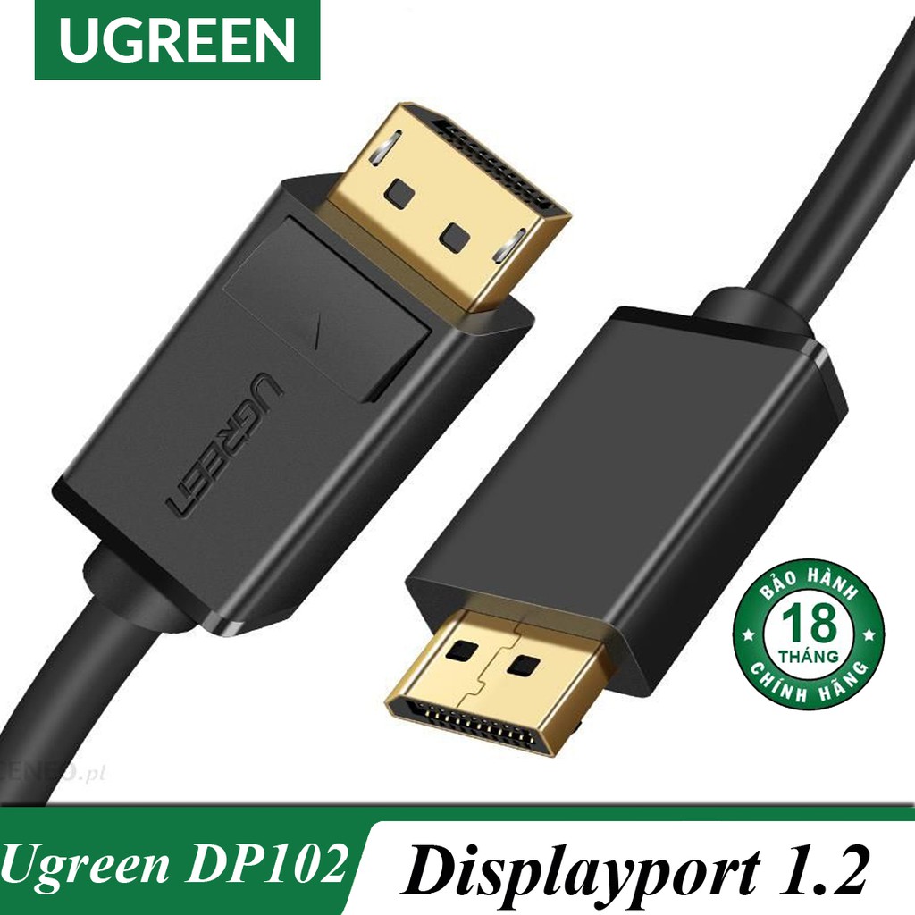 Cáp Displayport chuẩn 1.2 hỗ trợ 2K*4K Full HD Dài từ 1m - 5m Ugreen DP102 chính hãng