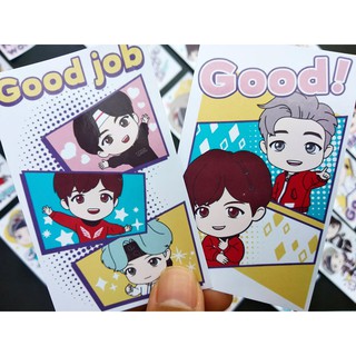 Bộ 24 sticker TinyTAN/ BTS chibi đáng yêu size to 4x8 cm (Ảnh thật shop tự chụp)