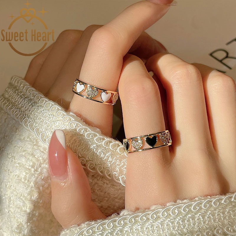 Nhẫn Mạ Vàng Hình Trái Tim Phong Cách Âu Mỹ Thời Trang
