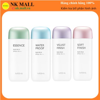 Kem chống nắng dạng sữa Missha All-Around Safe Block Sun Milk 70ml Waterproof/Soft finish/ Velvet finish/ Essence