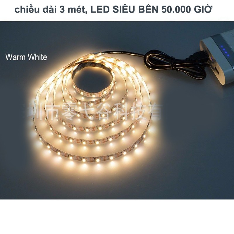 Cuộn Dây LED USB 5V dài 2 mét sáng vàng Dán sau Tivi, Tủ quần áo các loại