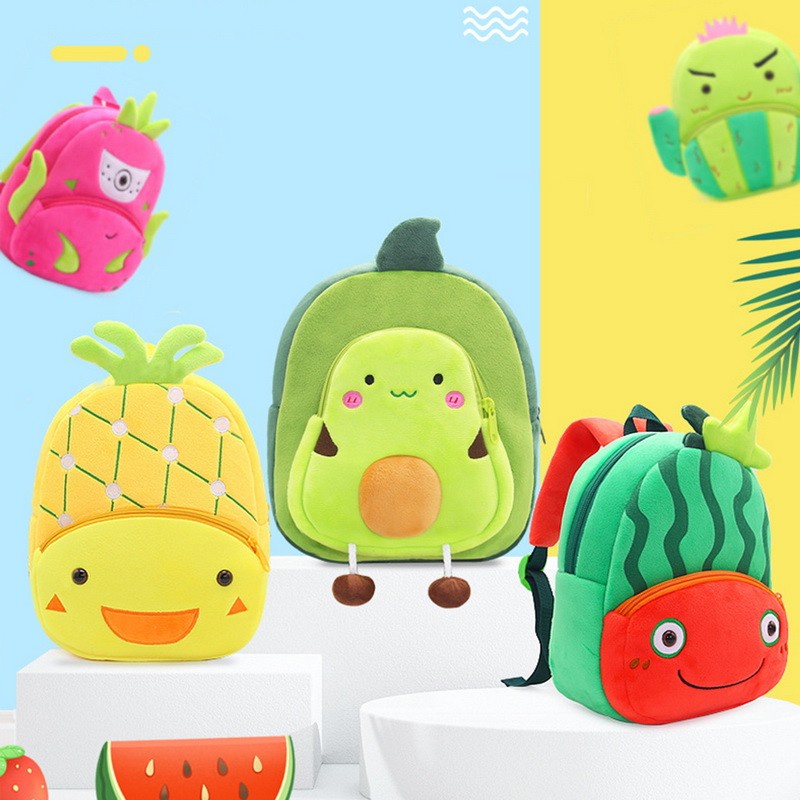 Balo Hình Trái Cây Hoạt Hình Bằng Nhung Dễ Thương Xinh Xắn