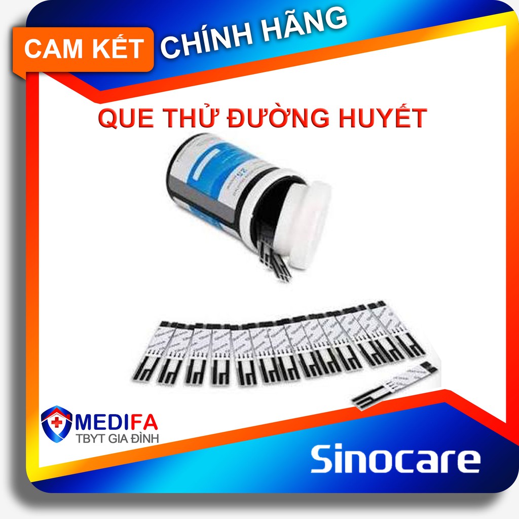 [Chạy SL  RẺ VÔ ĐỊCH] Lọ 25 Que thử đường huyết SINOCARE Safe Accu, chuẩn hàng chính hãng, date dài