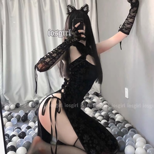 ⚫️ Cosplay sườn xám sexy đen | BigBuy360 - bigbuy360.vn