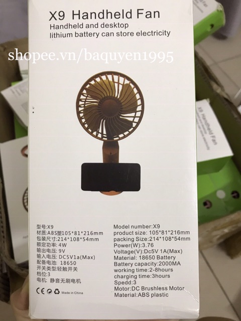 QUẠT CẦM TAY MINI TỎA HƯƠNG SẠC ĐIỆN PIN SIÊU BỀN 2000mAh | BigBuy360 - bigbuy360.vn