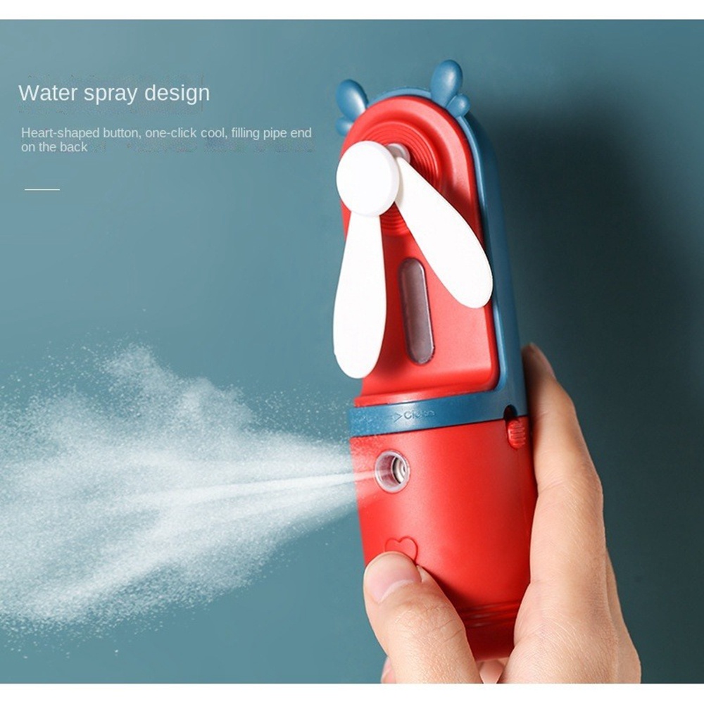 Quạt Phun Sương Mini Cầm Tay Có Cổng Sạc USB Gấp Gọn Dành Cho Mùa Hè