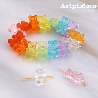 [VER 4] Charm Gấu Gummy bear thạch trong cứng xỏ lỗ 2 đầu B105 /Nguyên liệu làm vòng tay /handmade / resin