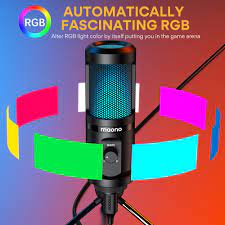 MAONO Mic chơi game micro để bàn AU-PM461TR RGB USB Condenser Có Tăng âm Mic và Đèn RGB thích hợp livestream chơi PC gam
