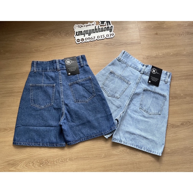 Quần jean ngố form A 4 nút H242, kèm ảnh thật chụp sàn