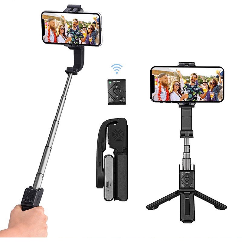 Gimbal Chống Rung Kiêm Gậy Selfie Xoay 360°, Điều Khiển Từ Xa, Theo Dõi Khuôn Mặt Hohem Isteady Q