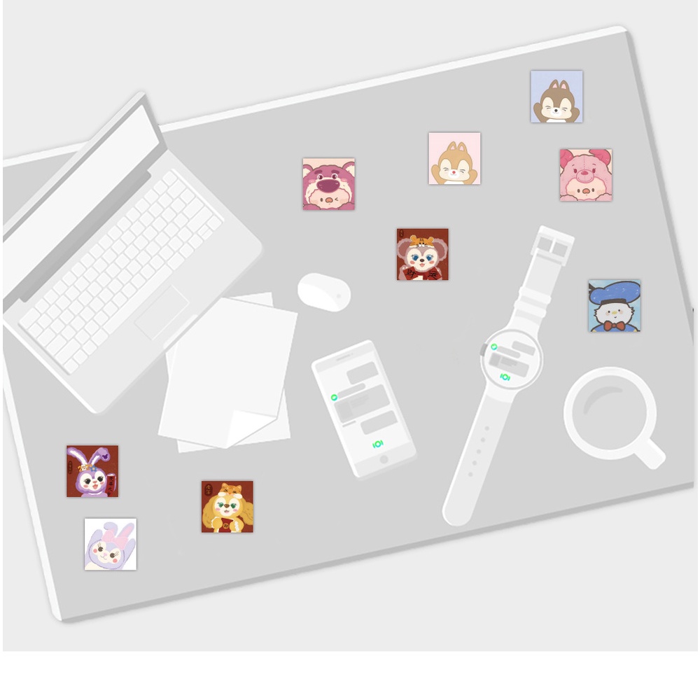 Set 60/30 Sticker Chống Thấm Nước Hình Động Vật Dễ Thương Dán Trang Trí Điện Thoại/Laptop/Máy Tính