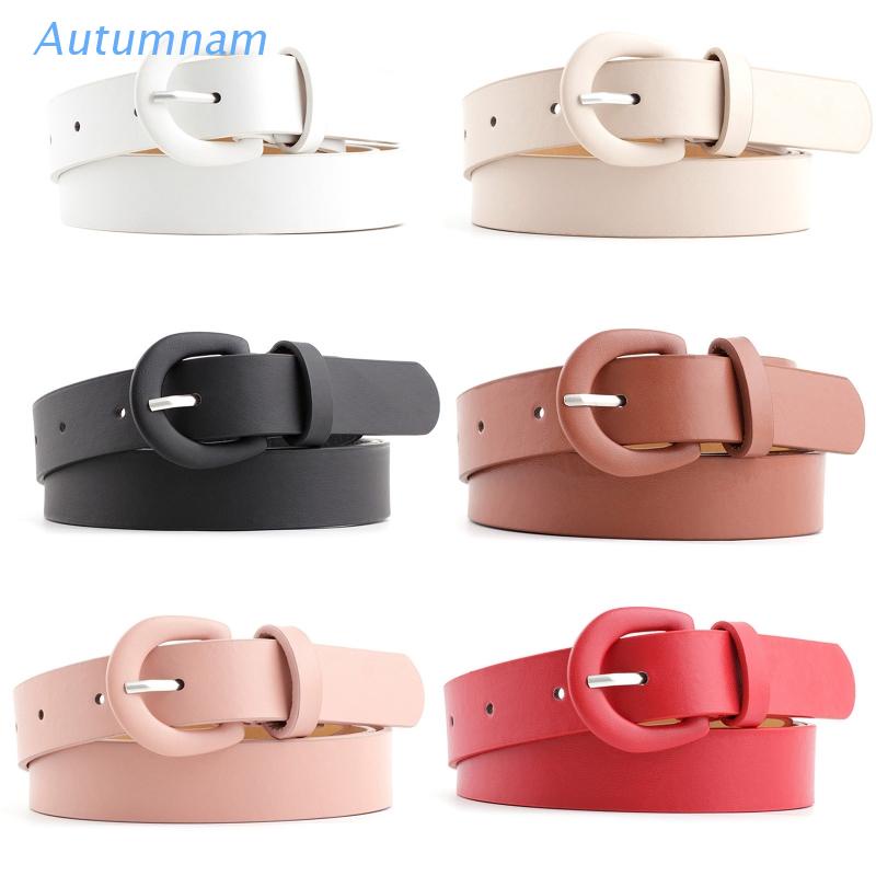 Thắt Lưng Da PU Màu Trơn Phong Cách Cổ Điển Thời Trang Cho Nữ