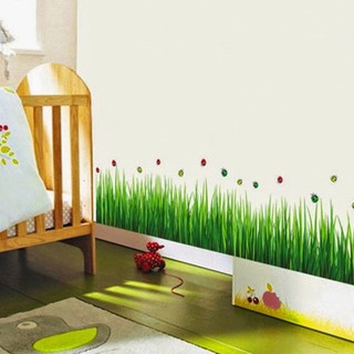 Decal dán tường Chân tường lúa xanh DCT004