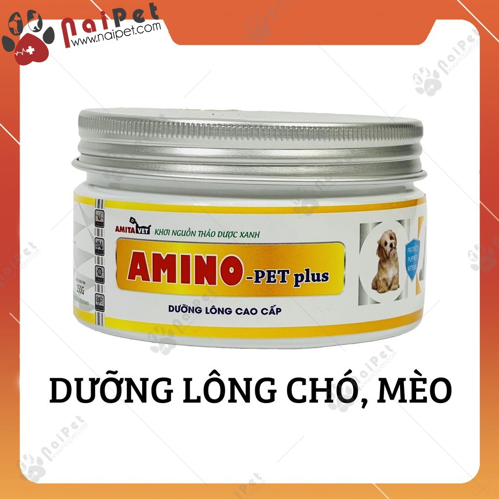 Bột Bổ Sung Vitamin Dưỡng Lông Cho Chó Mèo Amino Pet Plus Amitavet 150g