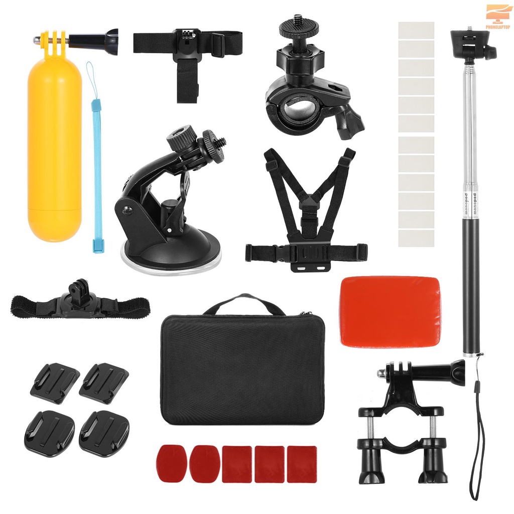 Andoer 30-in-1 Action Camera Accessories Kit Sports Camera Accessories Set Replacement for GoPro Hero 9 8 Max 7 6 5 for Insta360 SJCAM Action Cameras with Carrying Case