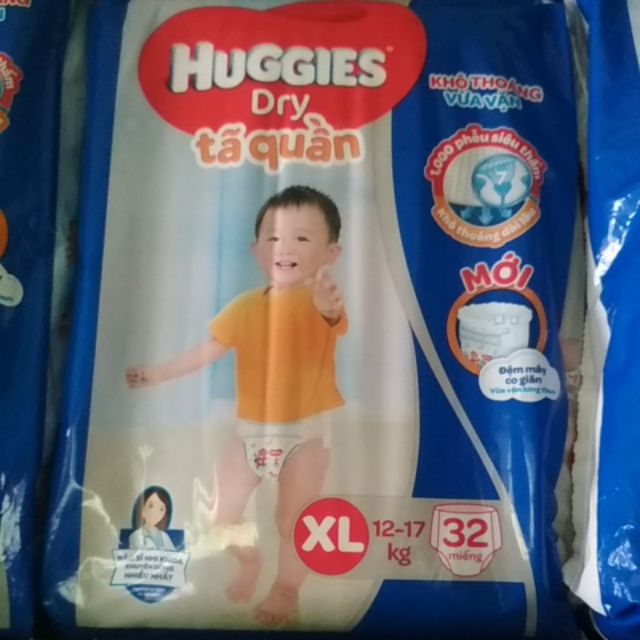 Tã quần Huggies Dry size M40/L36/XL32/XXL28