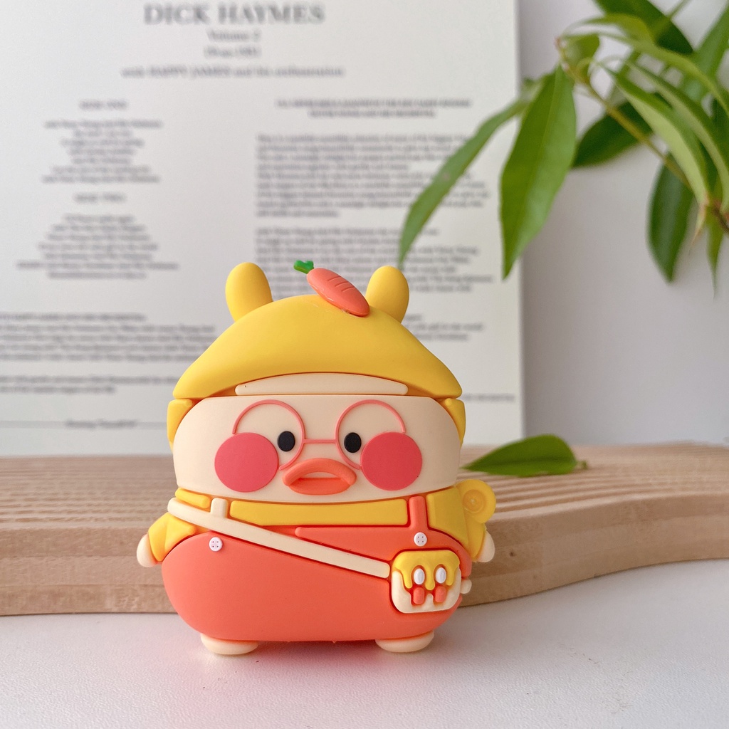 Dễ Thương Vỏ Bảo Vệ Hộp Sạc Tai Nghe Airpods 1 / 2 Pro Bằng Silicon Mềm Hình Chú Vịt / Cà Rốt / Túi Xách Xinh Xắn