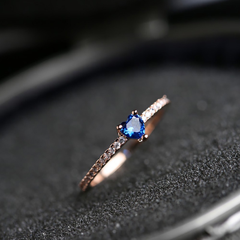 Nhẫn Đính Hôn Bạc 925 Đính Đá Zircon Hình Trái Tim Cổ Điển