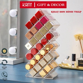 Khay đựng son 16 - 28 ô son hình tháp nhỏ gọn