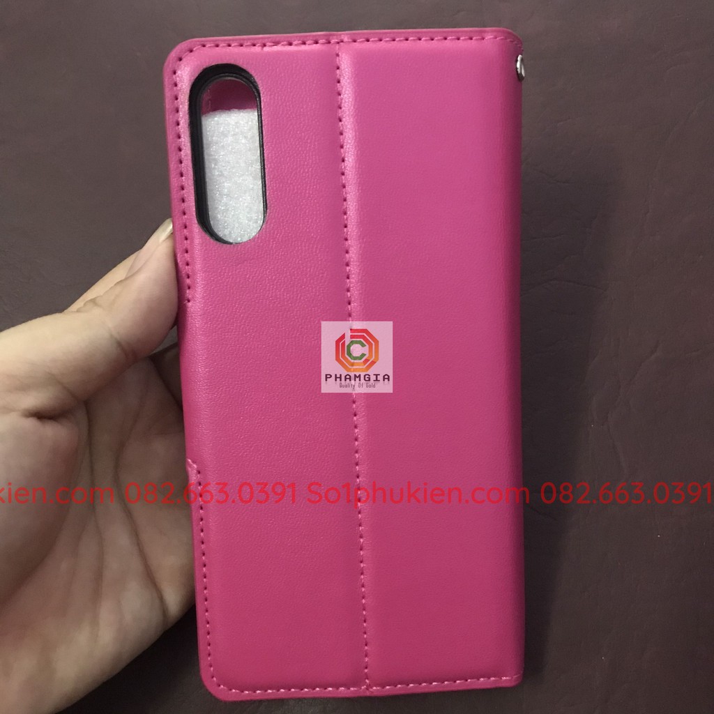 Bao da Sony Xperia 10 ii chất liệu da sang trọng, có ngăn đựng thẻ siêu tiện lợi