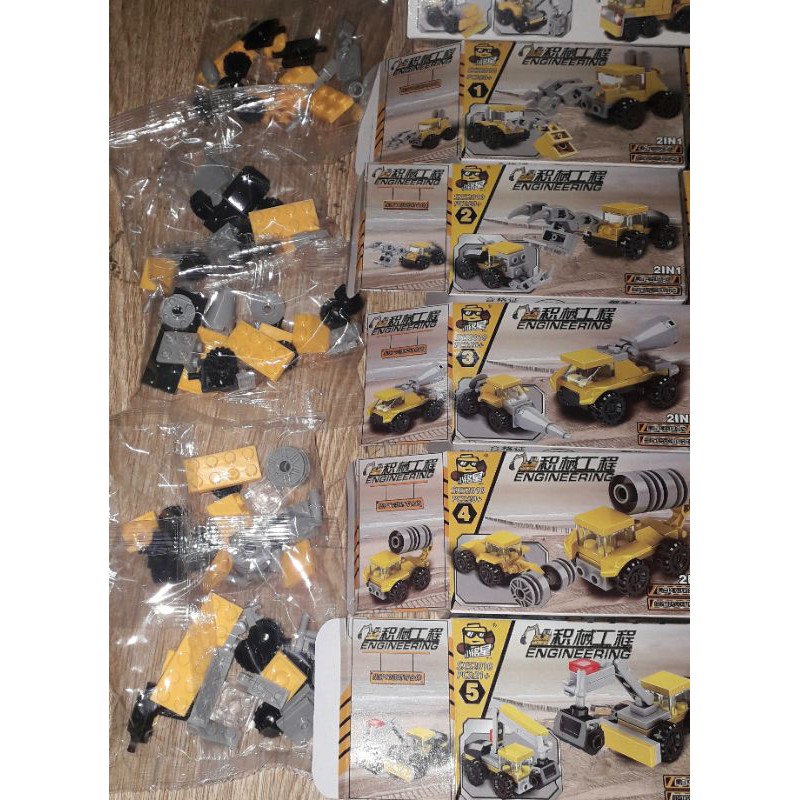 Sét Lego_Lắp ráp Xe công trình 10 chiếc 52010 có nhiều chi tiết bằng nhựa