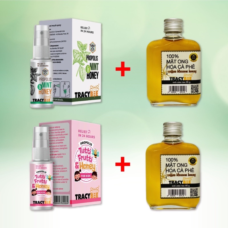 Keo ong xanh tracybee hương vị bạc hà hộp 30ml