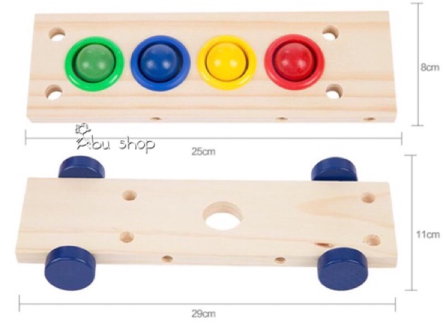 Xe ô tô gỗ Lắp ráp đập bóng cao cấp 3in1