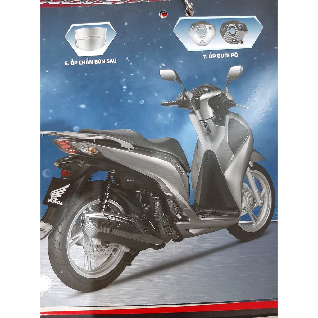 bộ phụ kiện sh 2017-2019 chính hãng honda Ốp pô (Carbon) Ốp đuôi pô (Carbon)