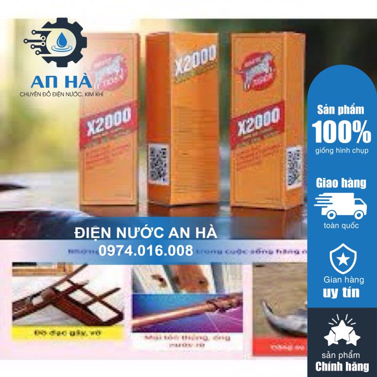 Keo Dán X2000 Siêu Dính, Keo Dán Đa Năng Dán Tất Cả Vật Liệu Bằng Gỗ, Vải, Gốm Sứ, Nhựa An Toàn Với Da Tay (Dạng nước)