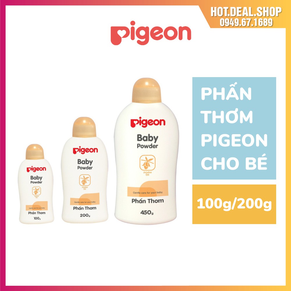 [Chính Hãng] Phấn thơm em bé Pigeon nắp màu 100g / 200g / 450g