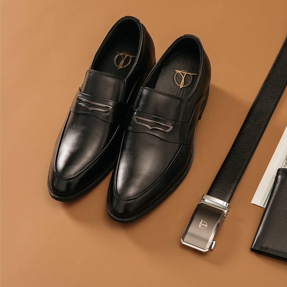 Giày độn nam hàng hiệu Tâm Anh cao cấp kiểu dáng quai da ngang SIÊU ĐẸP mã GCTATC1566-D