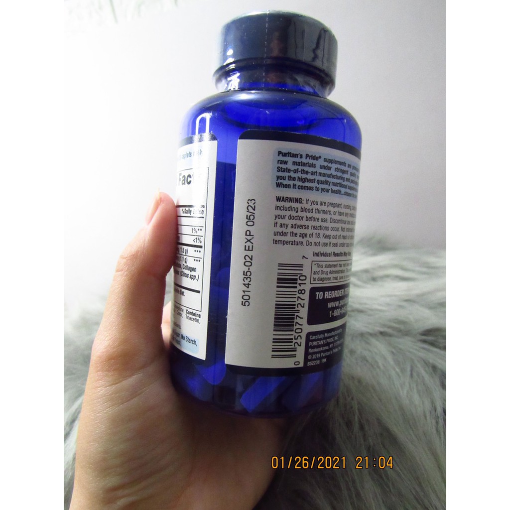 Viên uống hỗ trợ xương khớp Puritan's Pride Triple Strength Glucosamine, Chondroitin & MSM.