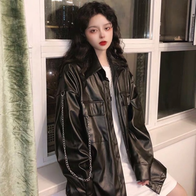 ORDER áo khoác da cực ngầu kèm dây xích ulzzang hàn quốc | BigBuy360 - bigbuy360.vn