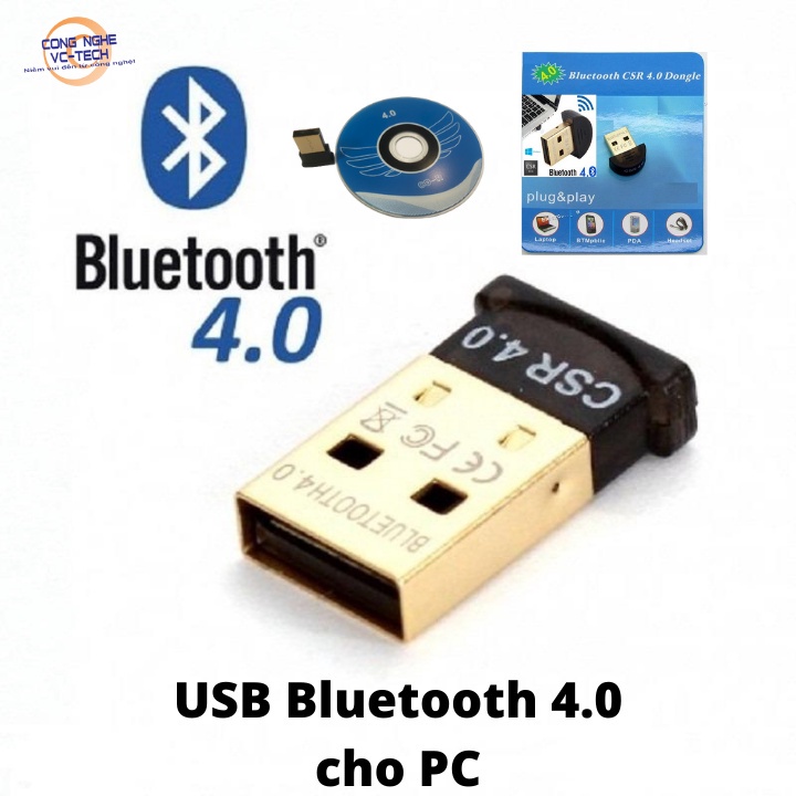 USB Bluetooth 4.0 cho PC -Card Bluetooth Mini kết nối USB 4.0 - Thu phát bluetoothcho máy tính laptop...