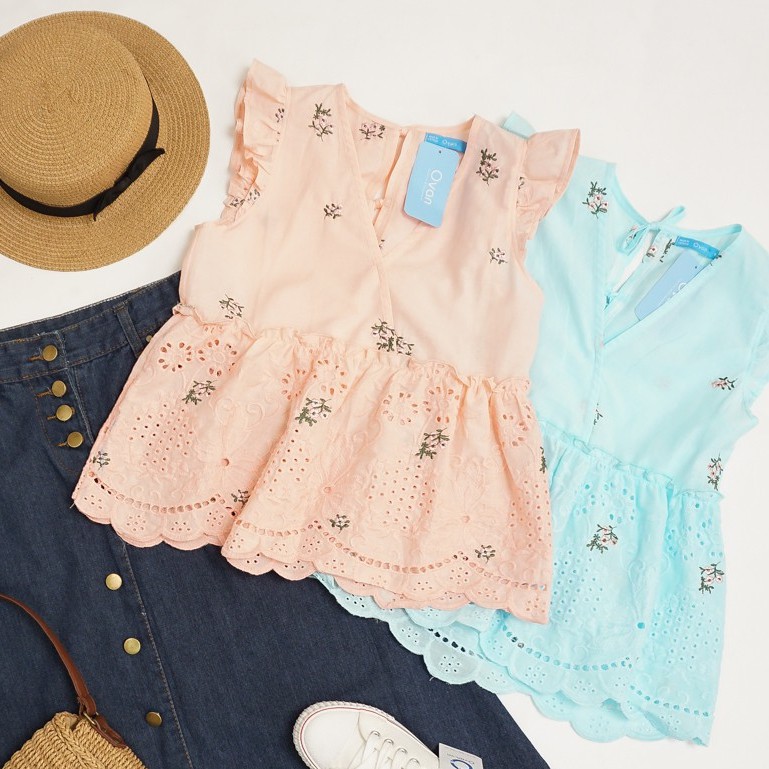 Áo babydoll Nữ hoa tiết thêu OvanMade AM1848