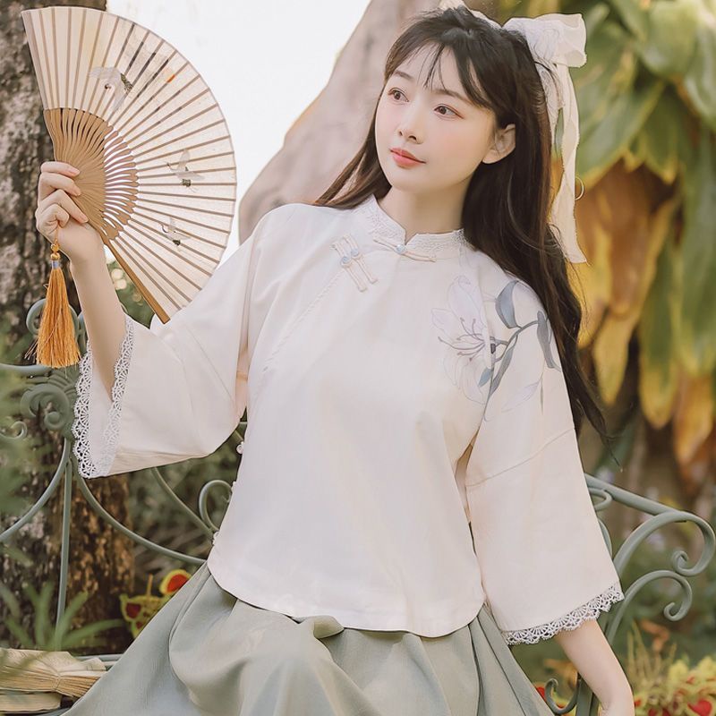 Trang Phục Sườn Xám Cách Tân Phối Nút Đĩa Màu Sắc Ngọt Ngào Thời Trang Mùa Thu 2022 Cho Nữ