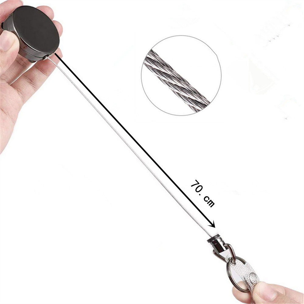 Kẹp gắn thẻ có vòng khóa cho thẻ id/thẻ tên bằng hợp kim kẽm có dây kéo rút cao cấp