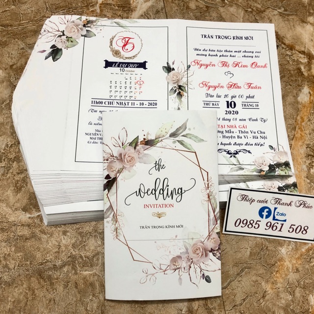 THIỆP GẬP 3 WEDDING 2020