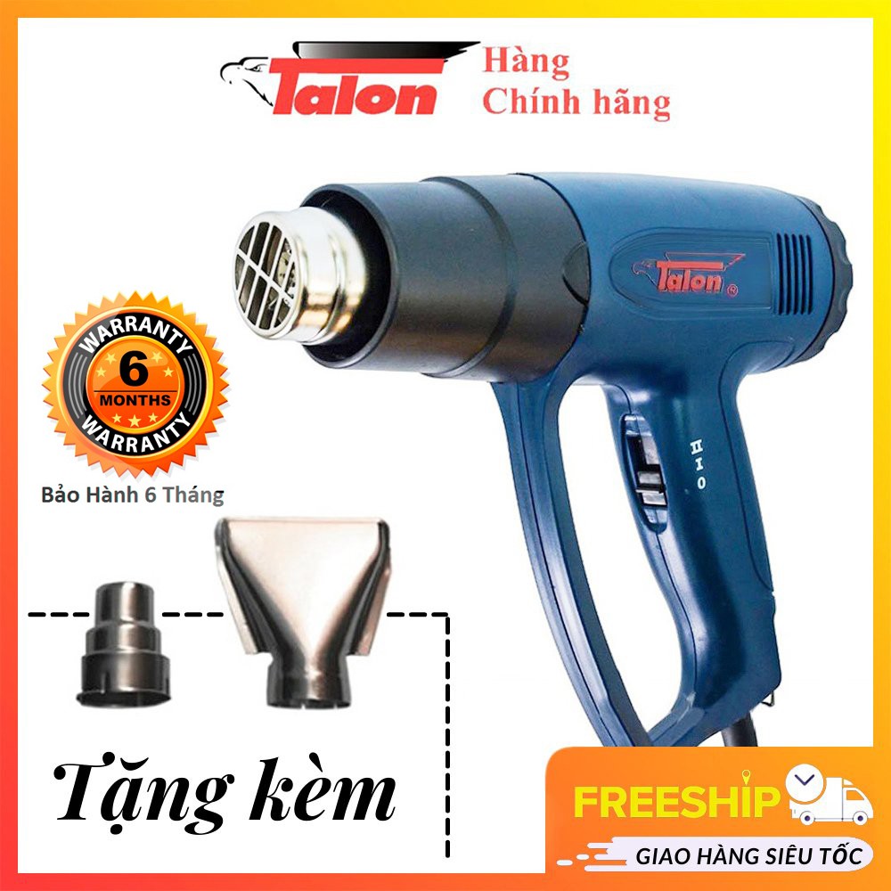 Máy Khò Nhiệt TaLon 2000w Chính Hãng, Khò Màng Co Bọc Giỏ| Tặng Kèm 2 Đầu Khò Mở Rộng, Bảo Hành 6 Tháng