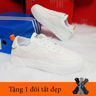 (TẶNG TẤT) SALE giày nữ thể thao trắng, chất đẹp, Mix đồ dễ dàng