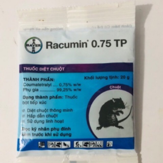 10 GÓI Thuốc diệt chuột Racumin 0.75 TP 20g