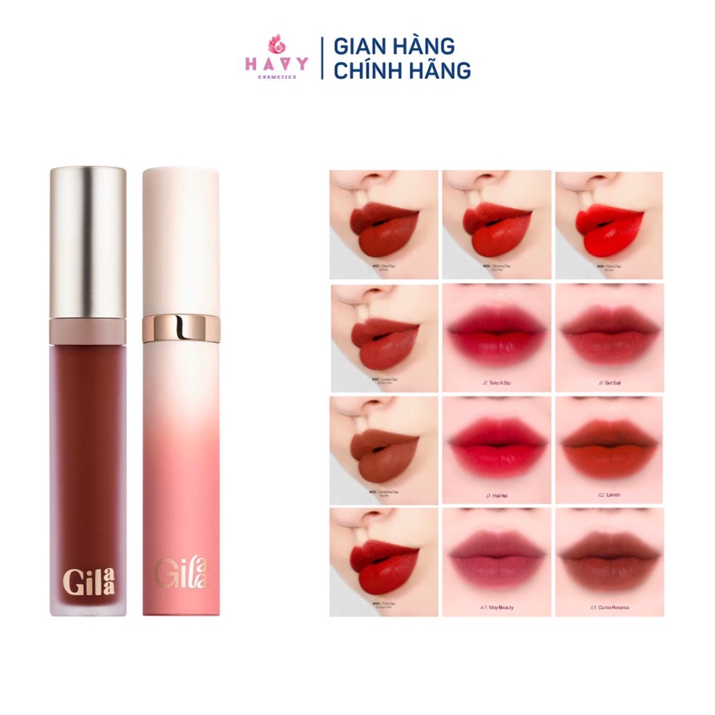 Son Kem Lì Gilaa Long Wear Lip Cream - Rich Rosie Collection (5g)