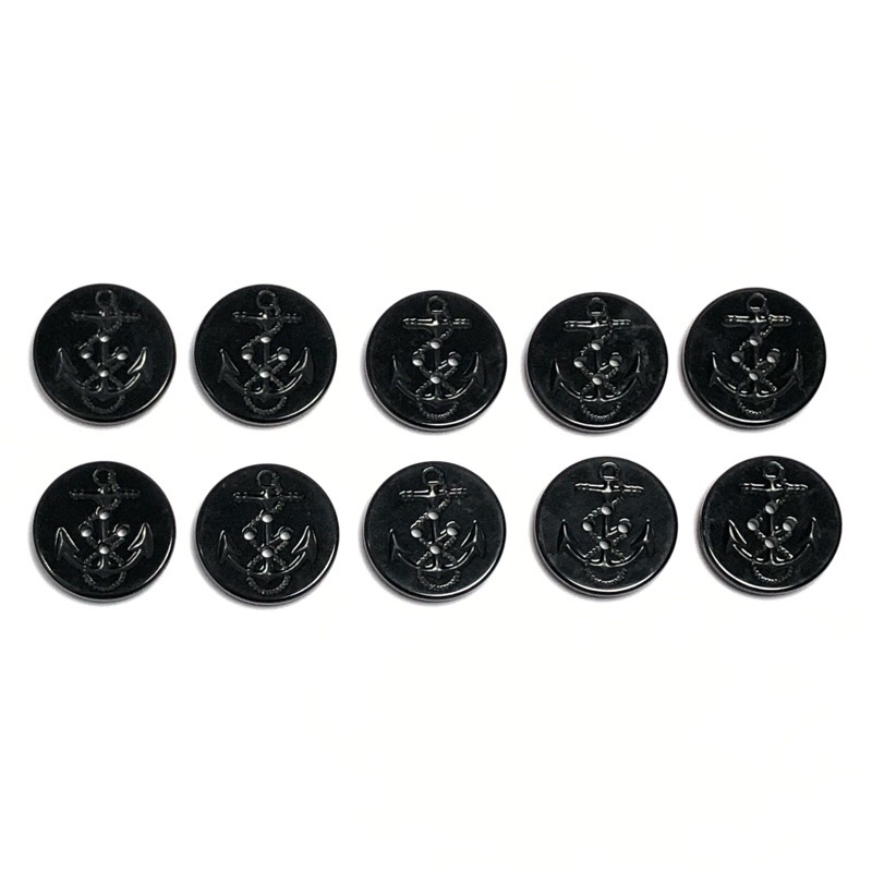 5 cái - Nút lớn 3cm loại nhựa tốt bóng đẹp khắc hoa văn mỏ neo tinh xảo dùng trang trí áo khoác, đầm, quần, sp handmade